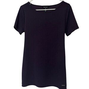 Ellen Tracy Top Deep Purple Size M Short Sleeve NWOT Tie in Front or Back